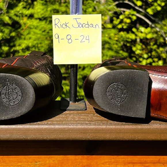 Lucchese 1883 Reddish Brown Ostrich Leg in a Snip Toe & Men's Size 8.5D - Picture 7 of 10